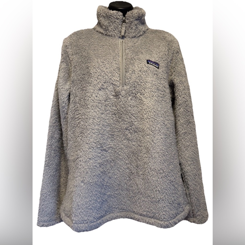 Patagonia Los Gatos 1/4 Zip Fleece Pullover Women’s Sz L Gray  #25235 Mock Neck
